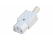 Apparatstik - IEC320-C13, 3pol hun, Hvid