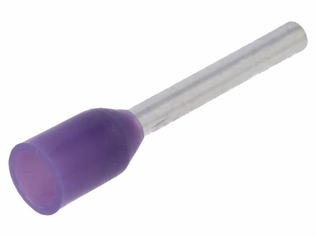 Isoleret ledningsende-tylle  0,25mm² 8mm Lilla (25 stk.)