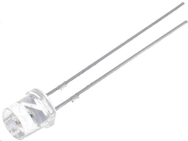 5mm HB LED - Rund, Varm Hvid vandklar (1560mcd 140°)