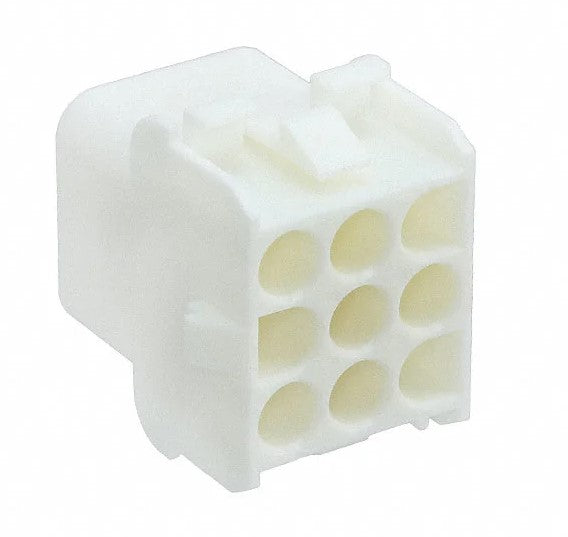 Ledning-til-ledning MLX stikhus - 3x3pol hun, 6,35mm