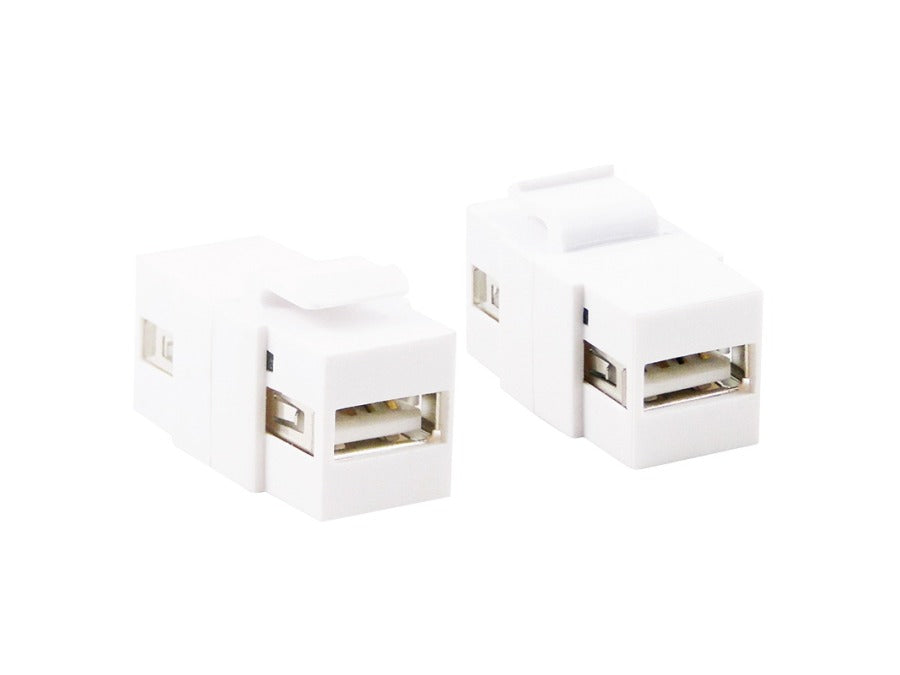 Keystone USB 2.0 stik - 2 x USB A hun, Hvid