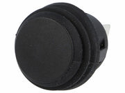 Rund Trykkontakt - 2P OFF-(ON) 6A/250V, Sort, IP65 (Ø20,2mm)