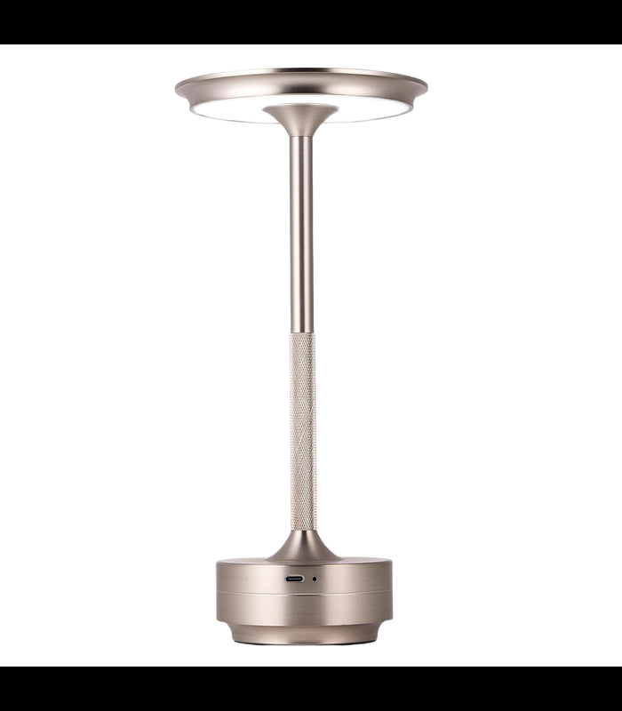 Opladelig LED bordlampe CCT touch dæmpbar Sølv