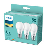 Philips LED 8W (60W) E27 2700K 806lm Mat 3-pak