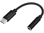 Lydadapter - USB-C han til 4P 3,5mm JACK hun, Sort (13cm)