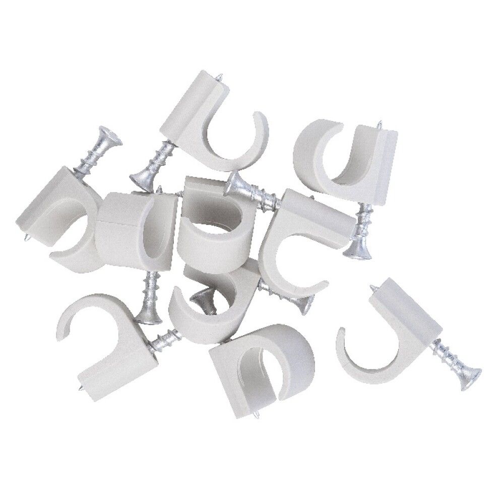 Skrueclips, Rund Ø18-22mm, Lysegrå (10 stk.)