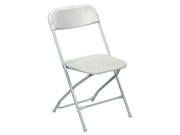 Klapstol - Hvid stål, Hvid plast