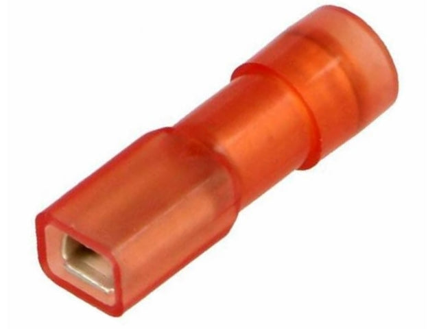 Rød kabelsko - Isol. spadefatn. 2,8mm 0,25-1,5mm² (10 stk.)