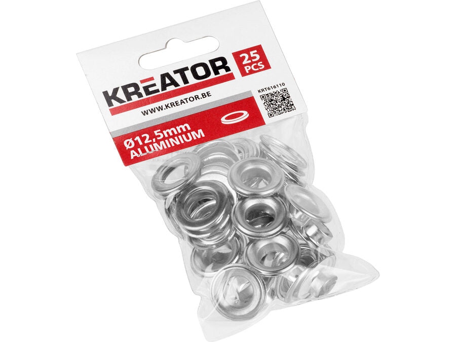Presenningsøjer, aluminium - Ø12,5mm hul (25 stk.)