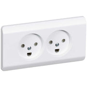 Opus 66 stikkontakt med jord 2-pol 2 tænding - hvid