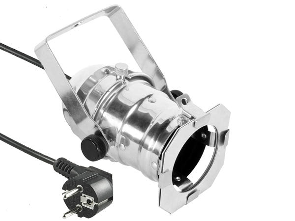 PAR16 lampehus - GU10, kabel m. stik, Blank alu.