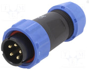 Rundstik, SP21 - 5pol han, til Ø7-12mm kabel (IP68)