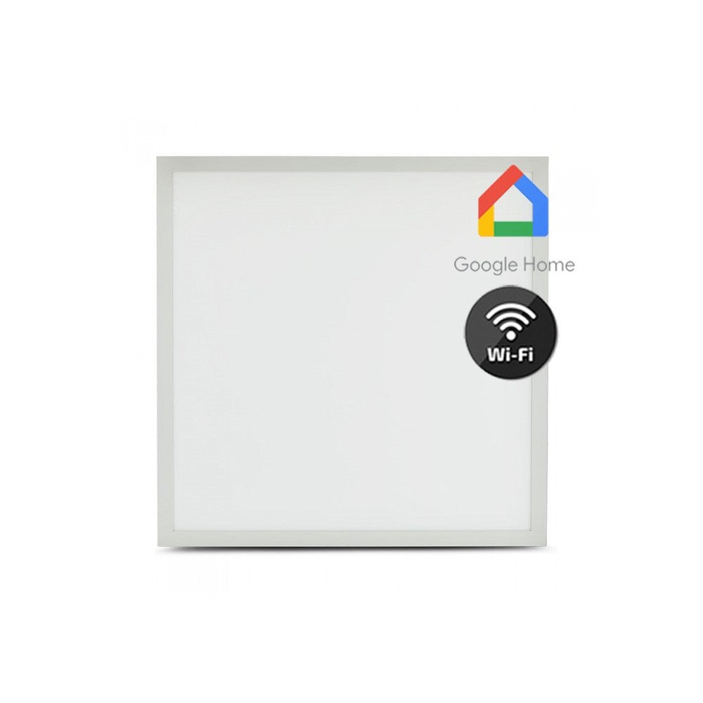 V-Tac Smart Home LED panel - Tuya/Smart Life, 40W, kompatibel med Google Home, Alexa og smartphones, hvid kant