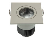 LED indbygningsspot - 230V / 9W kvadrat hvid kip, Varm Hvid