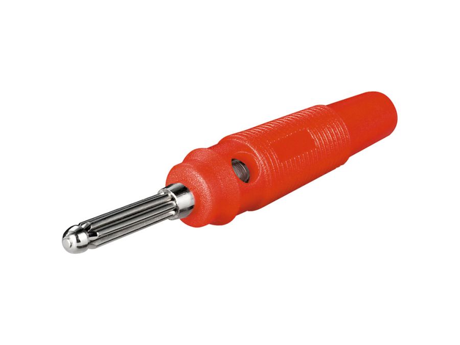 Bananstik - 4mm + sidehul, Rød