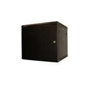 Vægrack 19" 15HE B600xD600xH766 mm sort med pladedør