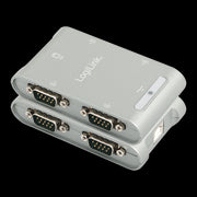 USB 2.0 til 4 x Seriel RS232 konverter