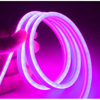 Lilla 8x16 Neon Flex LED Bånd - 5 meter, 8W pr. meter, Vandtæt, 12V