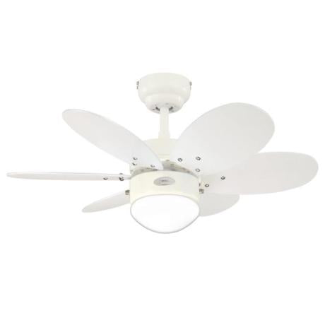 Loftvent.TURBO II hvid/farv Ø76cm 3speed+E14 lys