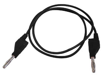 Testledning m. bananstik - 4mm, stabelbar, Sort (1m)