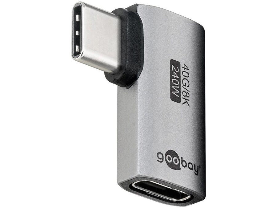 USB4 adapter - USB-C han til USB-C hun, horisontal 90°