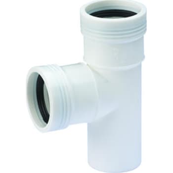 Wavin Ø50 x 50mm grenrør, 88,5°, PP hvid