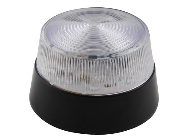 LED blinklys - 12Vdc, Ø77mm, IP20, Klar hvid