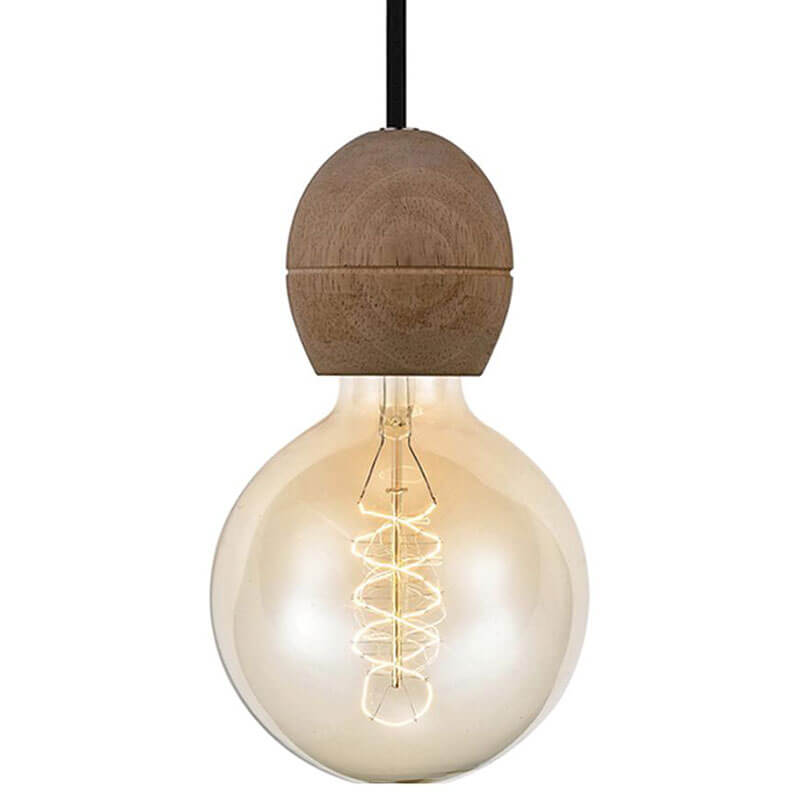 Light E27 fatningssæt i mørkt træ