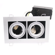 Downlight Dobbelt 230V 20W GU10 - Mat hvid