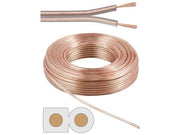 Højttalerledning - 2x0,75mm² CCA, Transparent (50m)