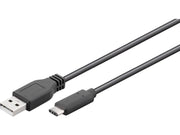 USB 3.1 SuperSpeed kabel - A han til C han (3A), Sort (1m)