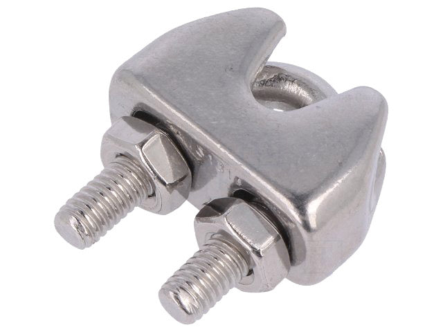 Wire klemme - 4mm, Rustfri stål