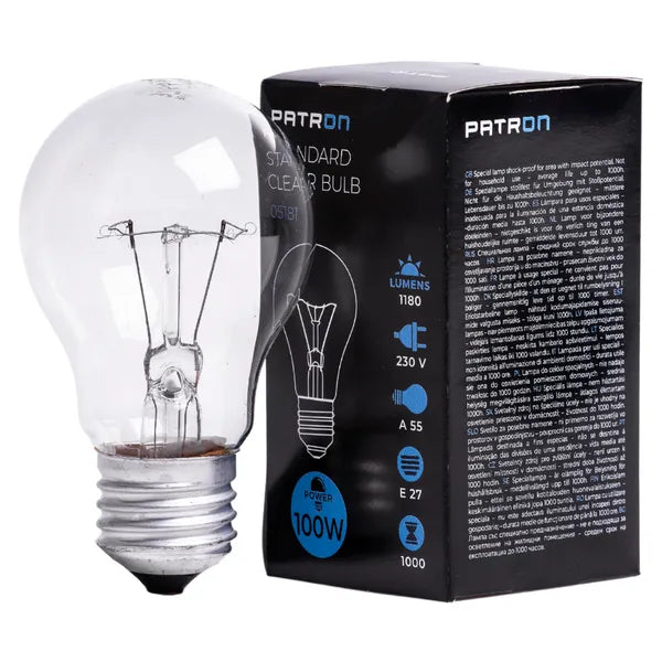 Glødepære E27 100W A55 230V