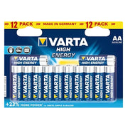High Energy alkaline AA batteri 12 stk