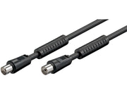 Antennekabel - COAX han/hun, RG59 støjfiltre, Sort (2,5m)