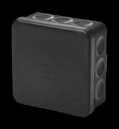 F-9 forgreningsdåse 85x85x37mm - Sort