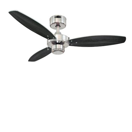 Loftvent. JET I børst.stål Ø105cm 3 speed m/snor