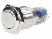 Vandalsikret stålkontakt, 2P ON-ON Ø16mm (DPDT)