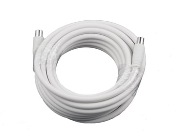 Antenneledning med stik HF-tæt 5 meter hvid