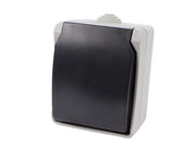 Udendørs væg-strømstikdåse - 1 x CEE7/3 udtag (IP44)