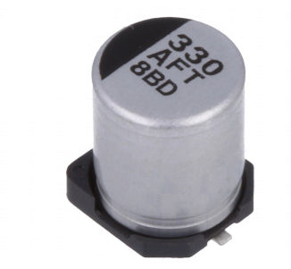 SMD elektrolytkondensator - 330uF / 10V, D8 hus (FT)