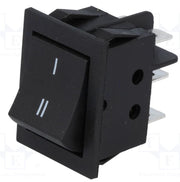 Vippekontakt - 2P ON-ON 15A/250V, 6,3mm spadeterm, Sort I-II