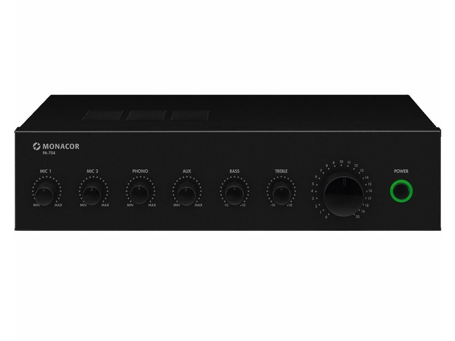 Mono PA mixer forstærker - 1 x 35W / 100V, Sort