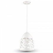 Pendel lampe med mønster E27 - Mat hvid