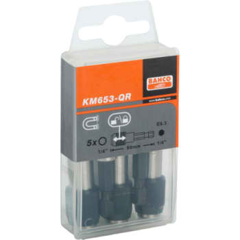 Bahco bitsholder 1/4", quick release, 5 stk.