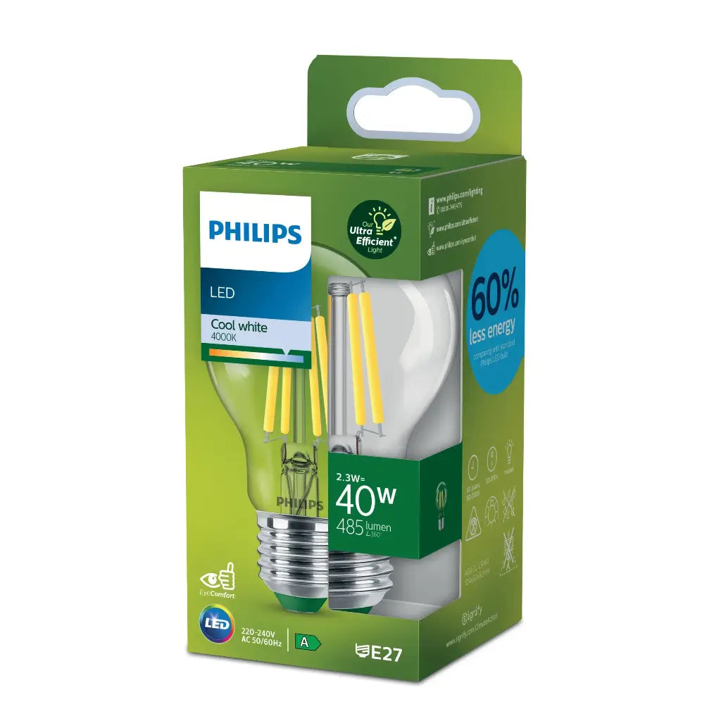 Philips LED 2,3W (40W) E27 4000K 485lm