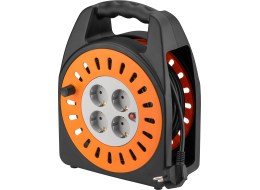 Kabeltromle - 4 x CEE7/3 udtag, termoafbryder, 3500W (25m)