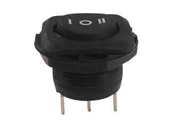 Vippekontakt - 1P ON-OFF-ON, 6A-250V, Sort (Ø20mm hul)