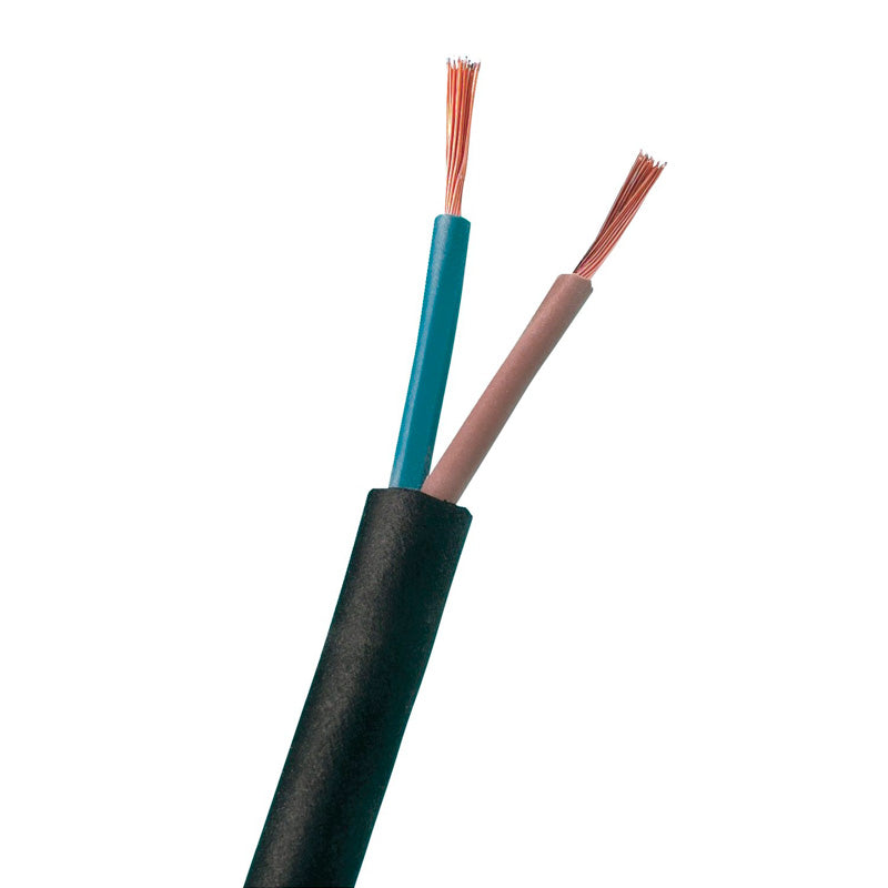 Plastkabel PKA Rund Sort 2x1,5mm² - 50 meter