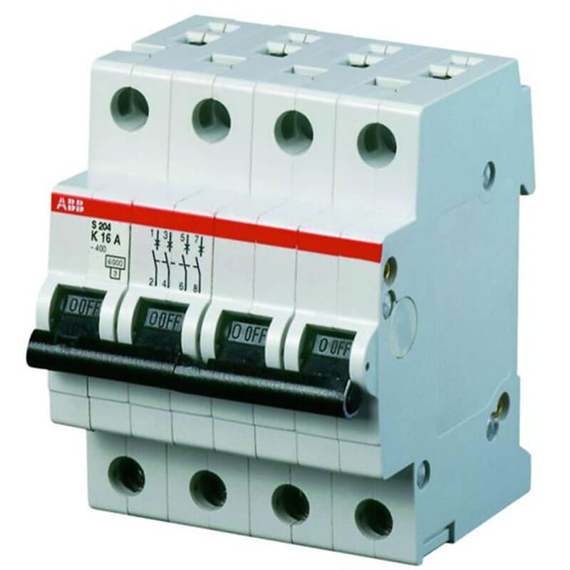 ABB Automatsikring 3P+N 13A C 6kA 4m